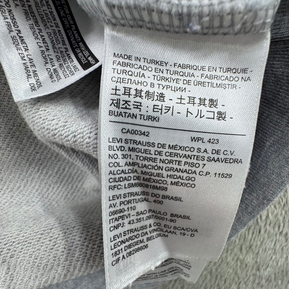 Levis Mens Gray Big Logo Hoodie Pullover Sweatshirt Size‎ 4XLT - Picture 8 of 10